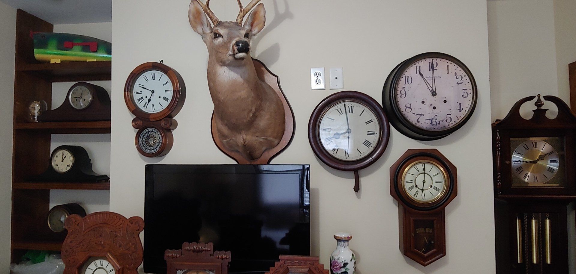 Clocks With A Deer Head On The Middle — Charleston, SC — Captain Mikes Clock Shop