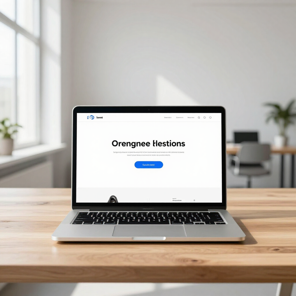 Modern landing page design on a laptop screen representing high conversion rates