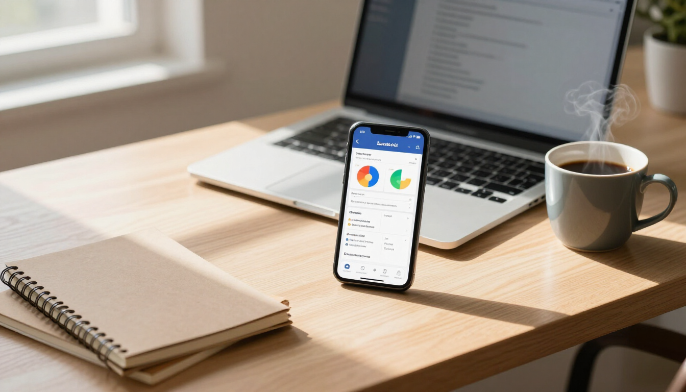 Professional dashboard showing Facebook ad performance metrics and optimization tools.
