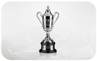 silver coloured trophy
