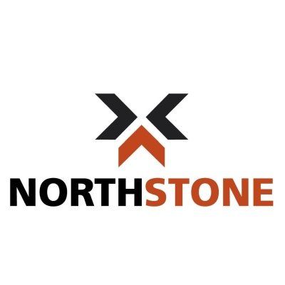A logo for northstone with an arrow in the middle