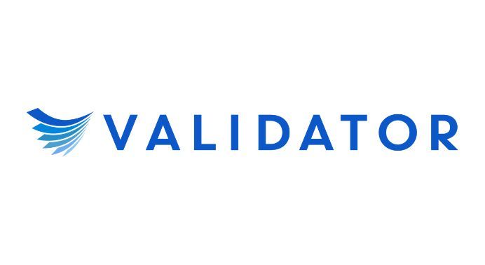 A blue and red logo for technology with a tagline