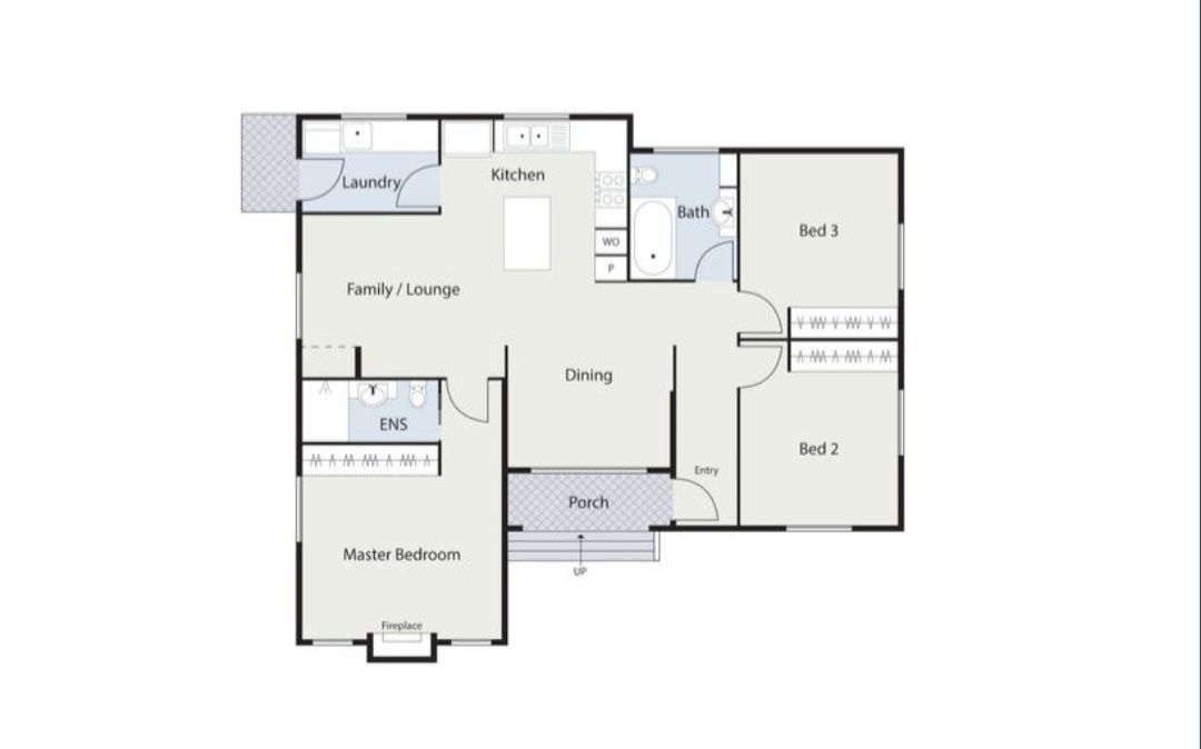 Floor Plan of a Home With a Kitchen, Living Area, Dining Room, Bedrooms, and Bathrooms  — Elimar Construction in Goulburn, NSW