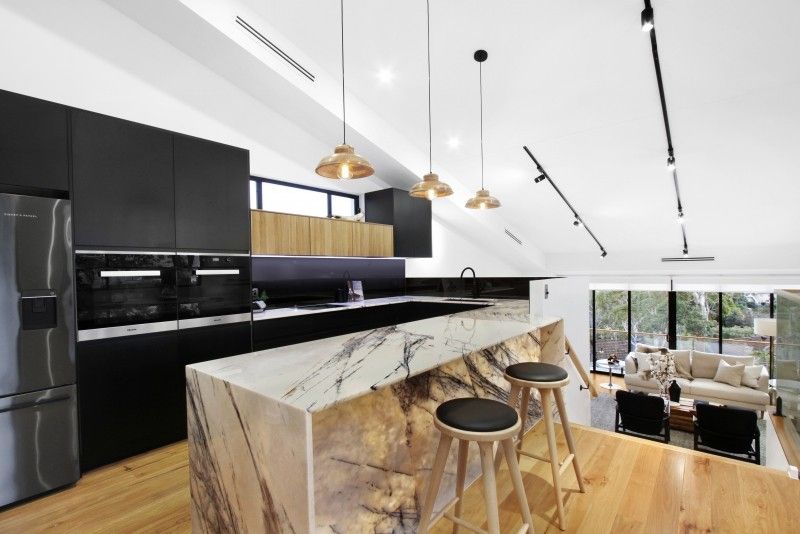 Kitchen In Black — Elimar Construction in Goulburn, NSW