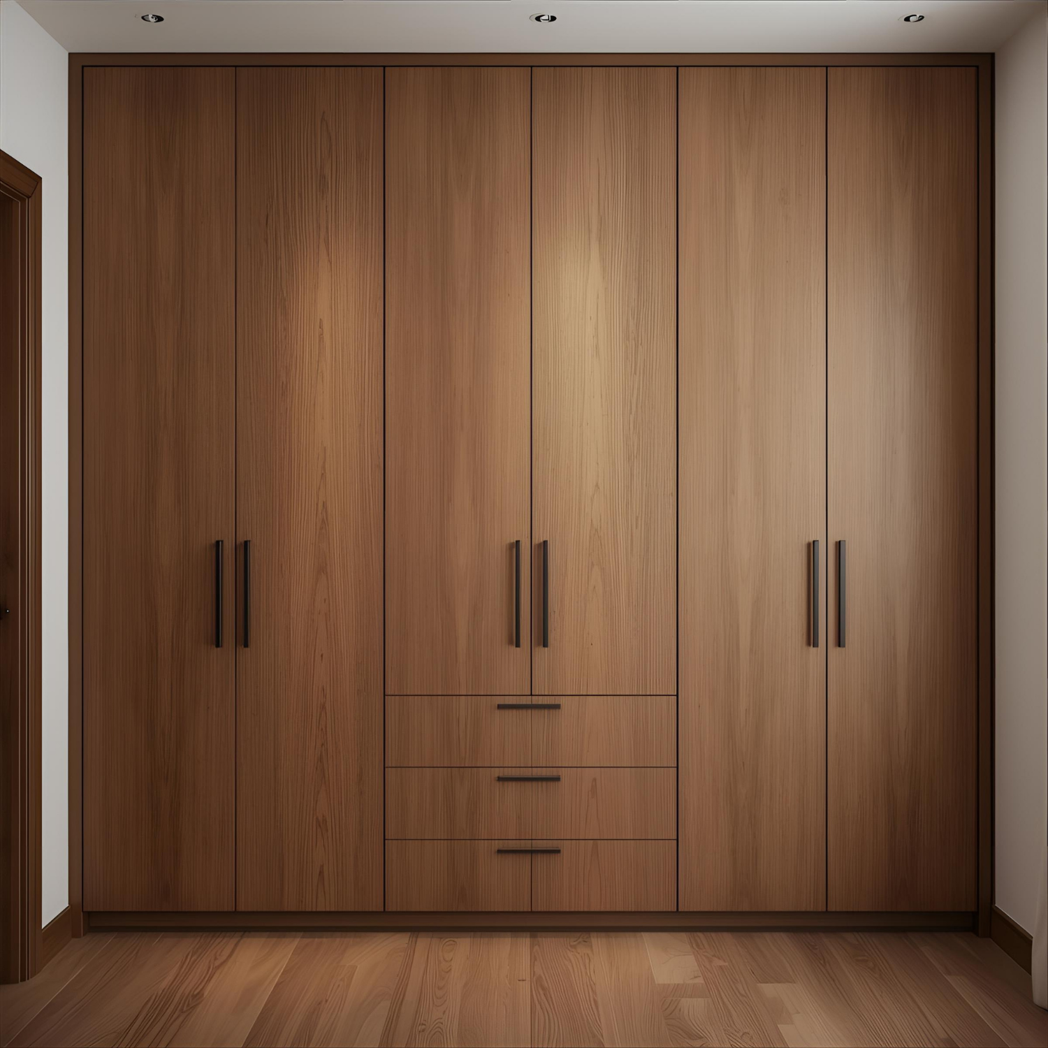 Wooden Wardrobe With Six Doors and Three Drawers — Elimar Construction in Yass, NSW