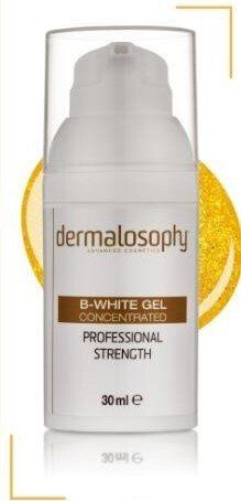 A bottle of dermalosophy b-white gel concentrated professional strength