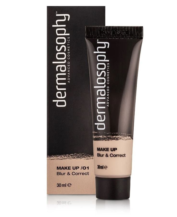 A tube of dermalosophy make up next to its box