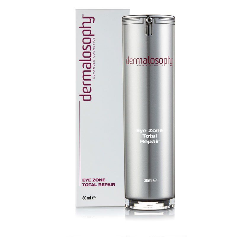 A bottle of dermalosophy eye zone total repair