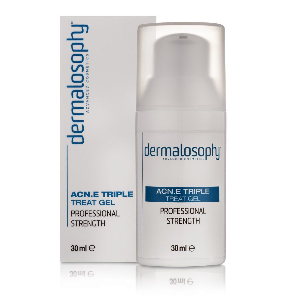 A bottle of dermalosophy acne triple treat gel
