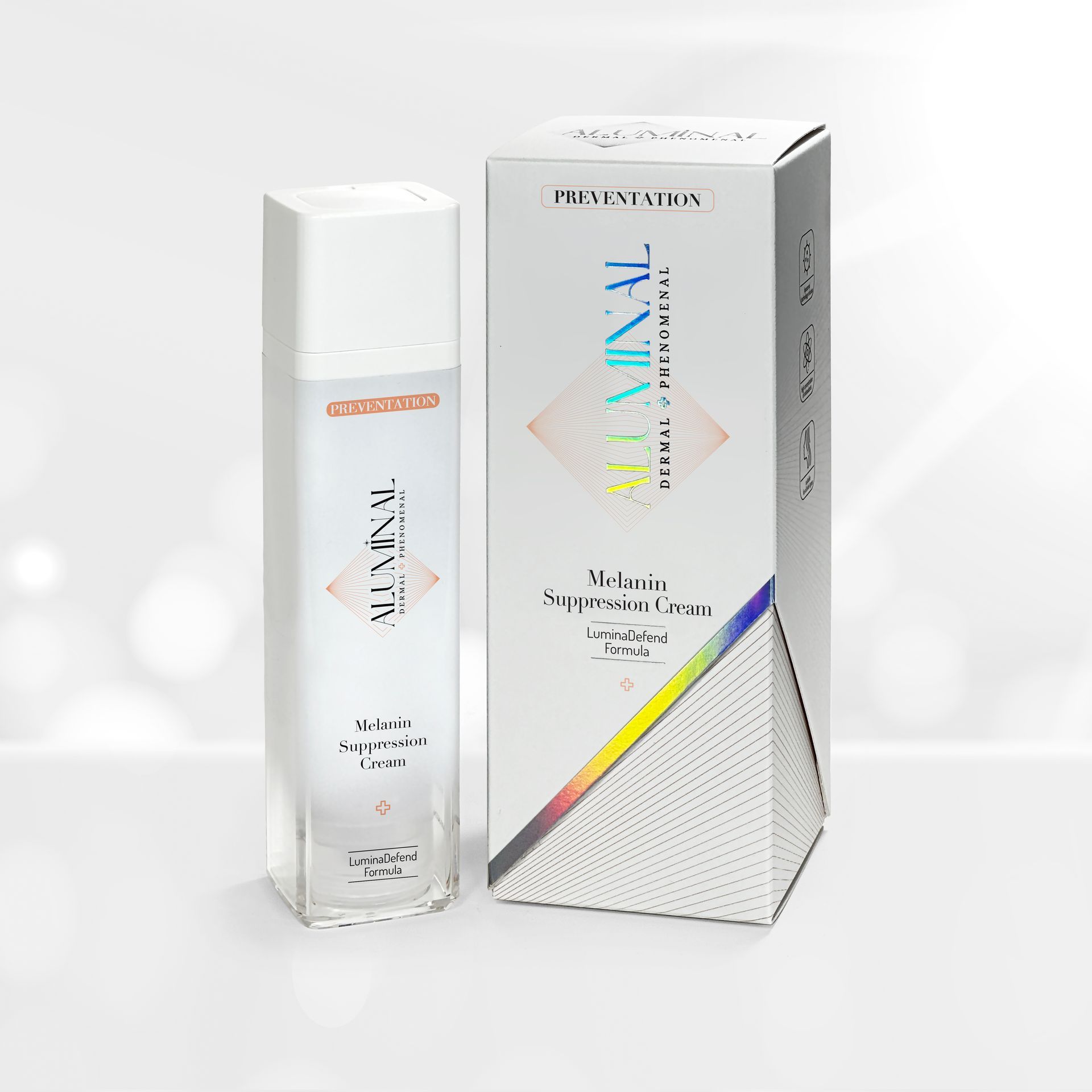 A bottle of carnival cosmetics next to its box