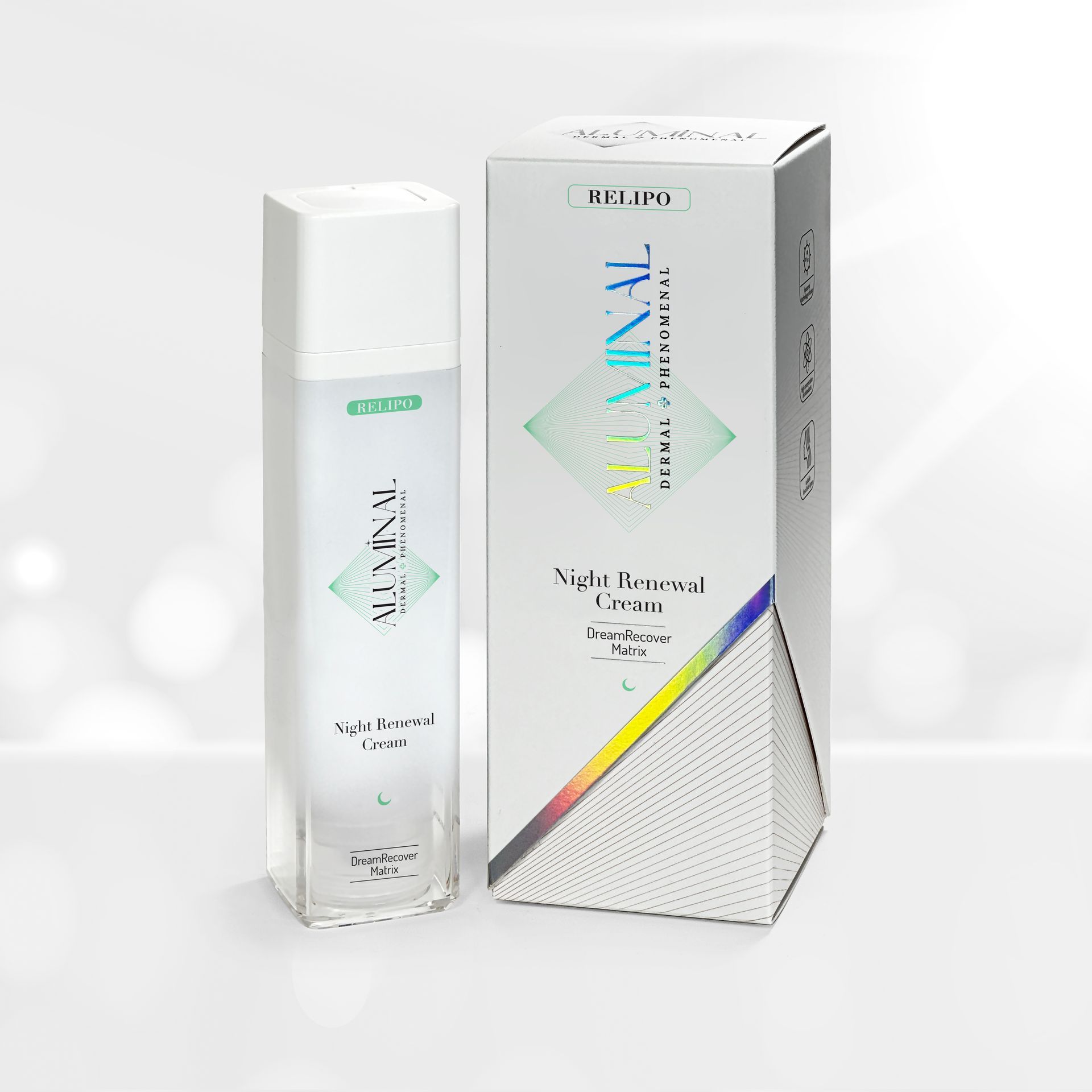 A bottle of alminal next to its box