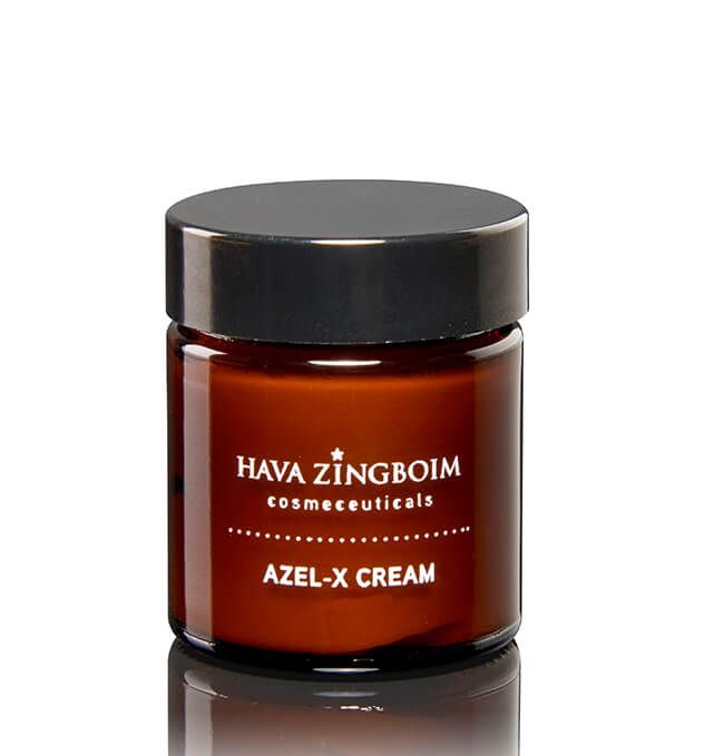 A jar of hava zingboim cosmeceuticals azel-x cream