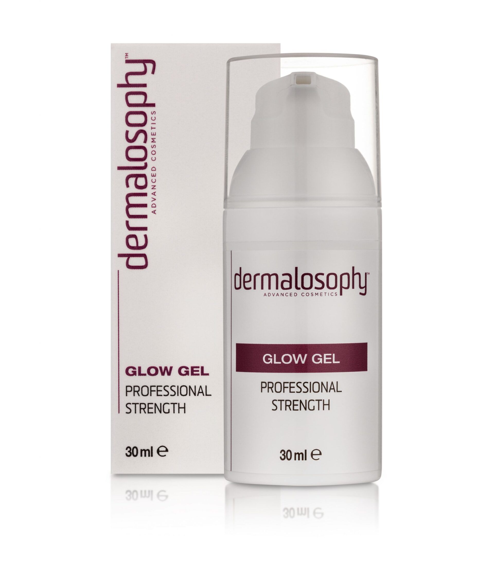 A bottle of dermalosophy glow gel professional strength
