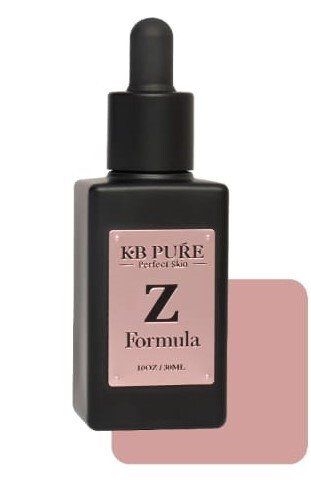 A bottle of kr pure z formula with a dropper on a white background.
