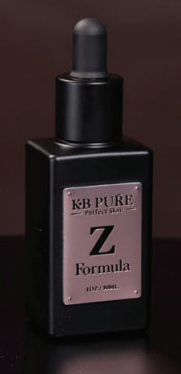 A bottle of kb pure formula z is sitting on a table