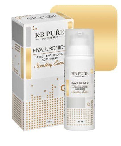 A bottle of kb pure hyaluronic acid serum
