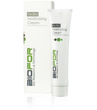 A tube of biofor hydro moisturizing cream next to its box
