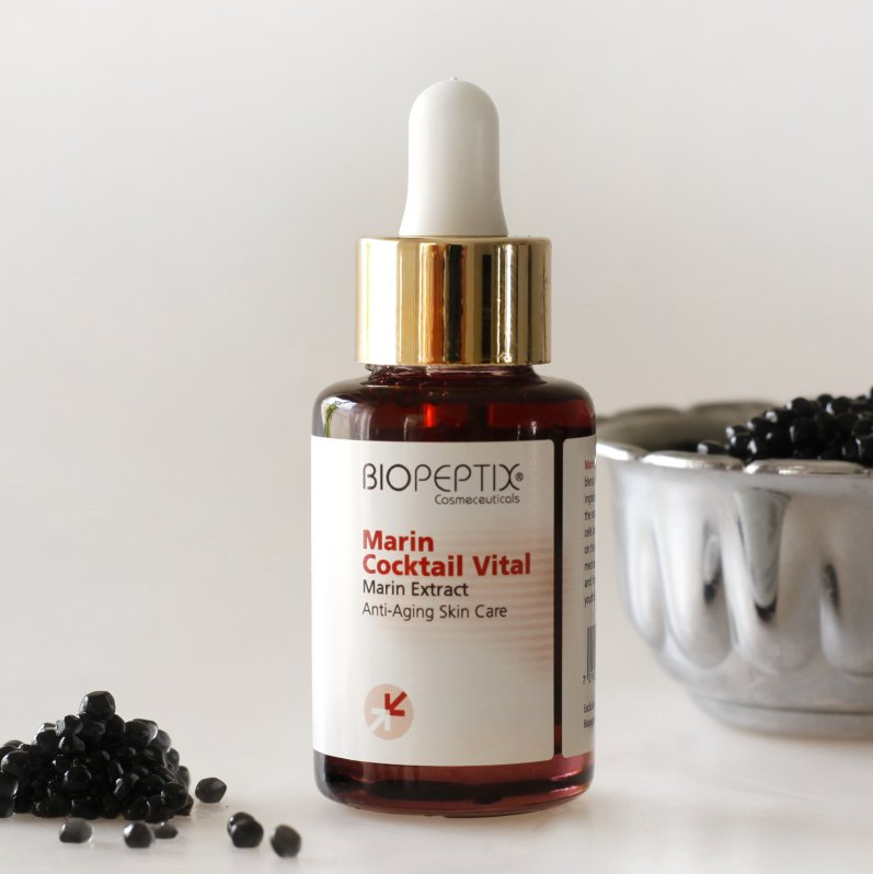 A bottle of biopeptix marine cocktail vital