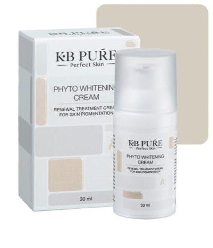 A white bottle of kb pure phyto whitening cream