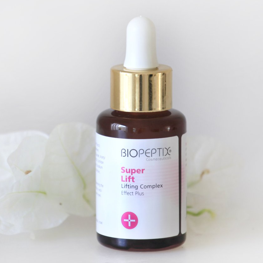 A bottle of biopeptix super lift lifting complex
