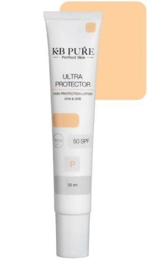 A tube of kb pure ultra protector is shown on a white background