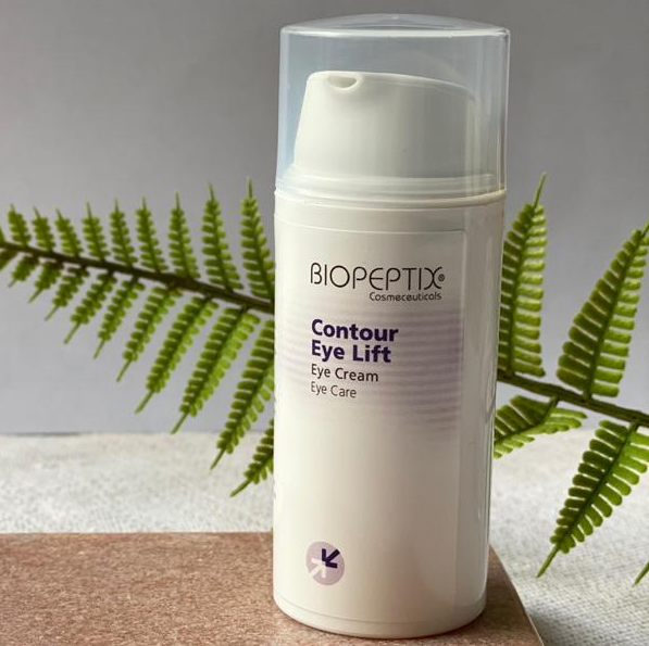 A bottle of biopeptide contour eye lift eye cream