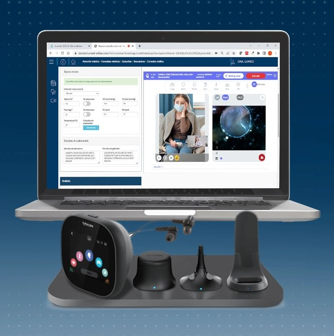 software de telemedicina con expediente en laptop personal