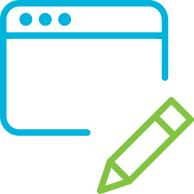 ícono de software con lápiz para indicar personalización de diseño