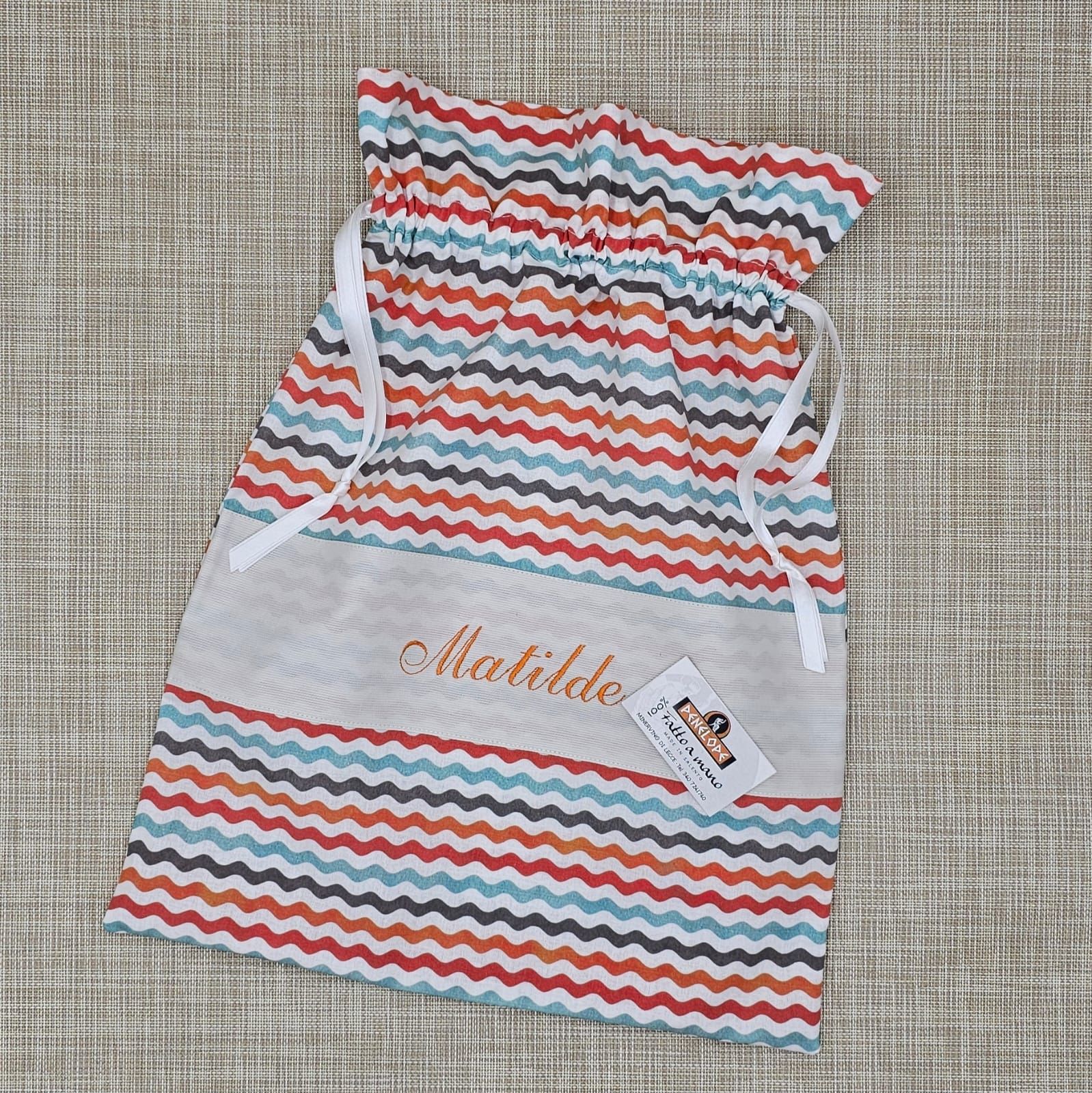 sacco scuola materna ricamato