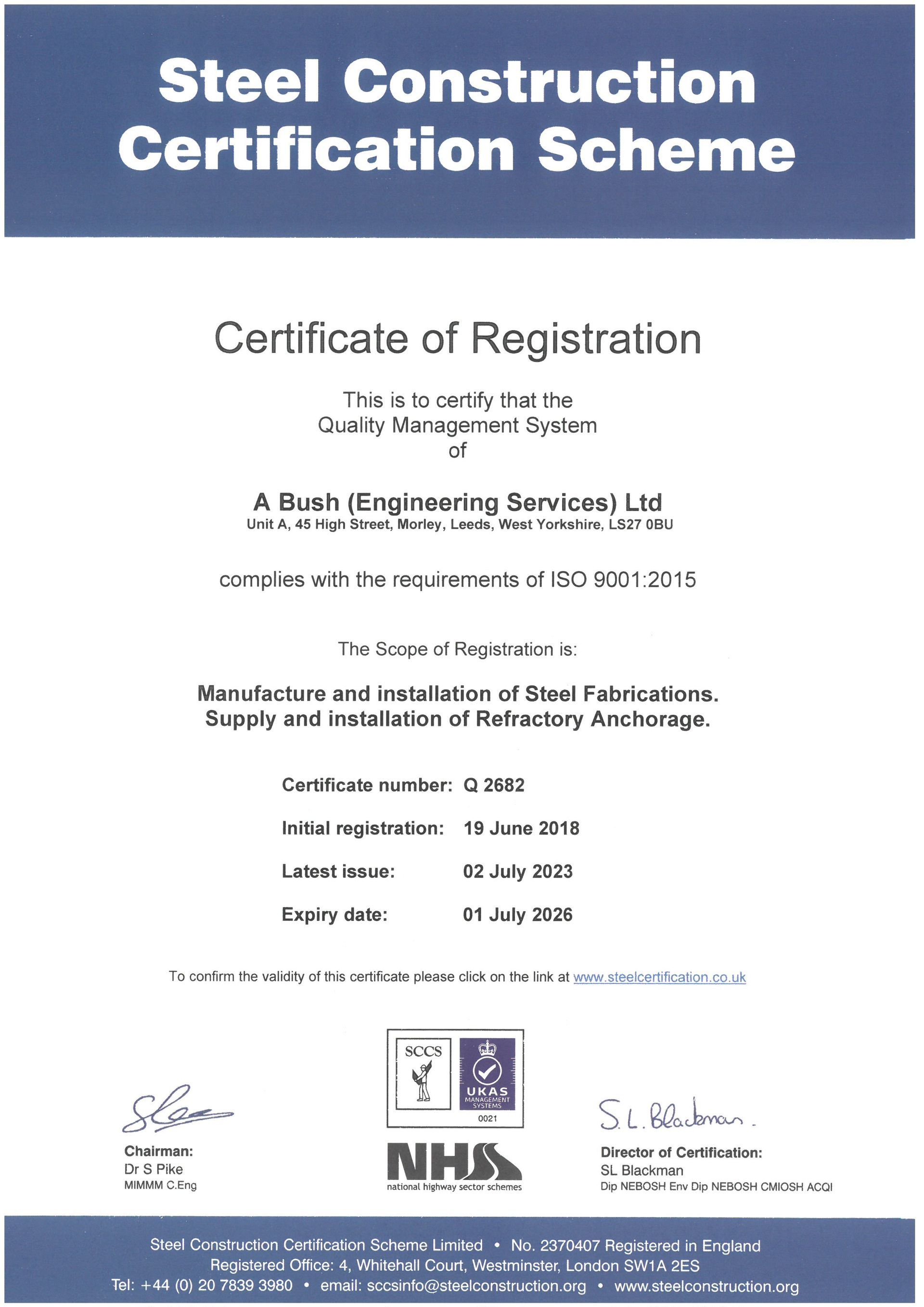 ISO 9001 Quality Certificate