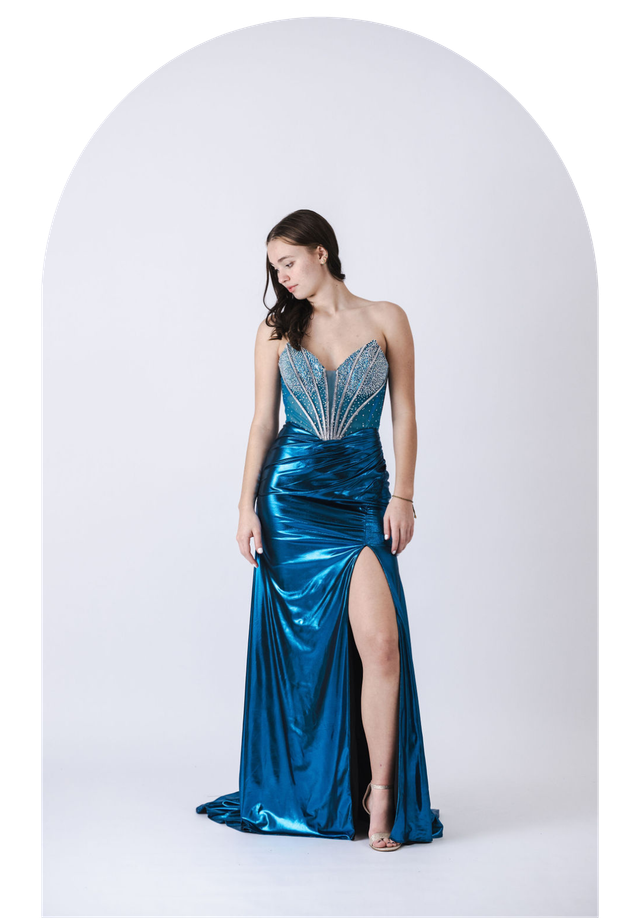 strapless open back dress Prom Dress 88249