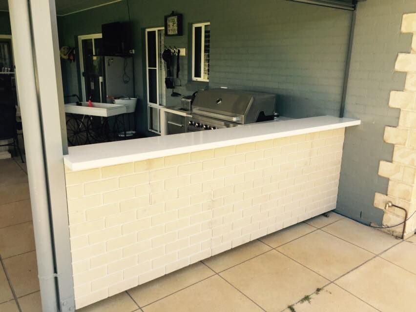 Outdoor Bar with White Countertop — Platinum Kitchens & Bathrooms in Sawtell, NSW