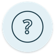 A question mark in a circle on a blue background.