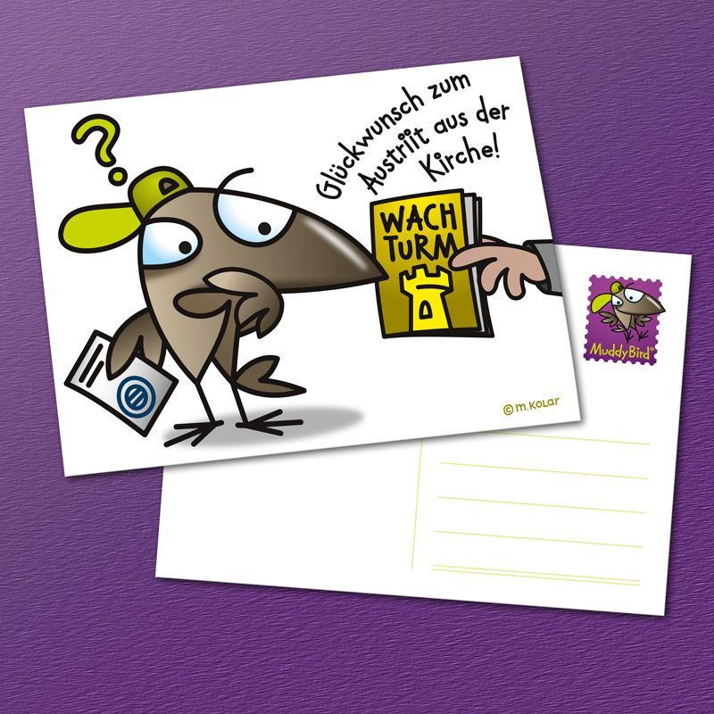 MuddyBird - Glückwunsch zum Kirchenaustritt Karte