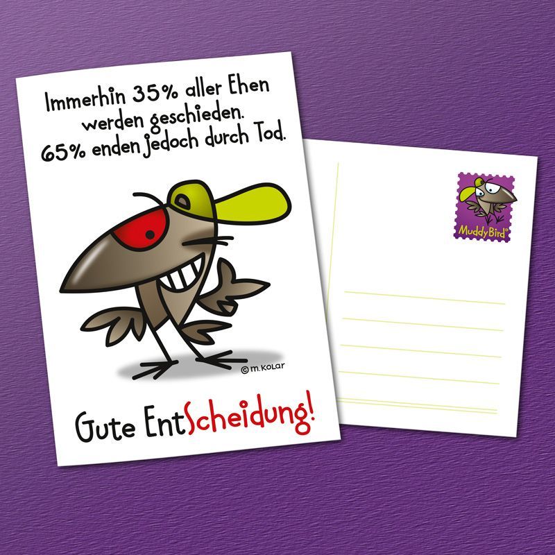 MuddyBird - Alles Gute zur Scheidung Karte