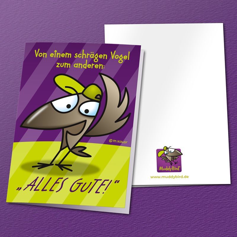 MuddyBird - Alles Gute! Karte für ihn