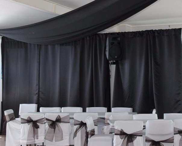 Black color wall drape