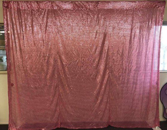 Pink color wall drape
