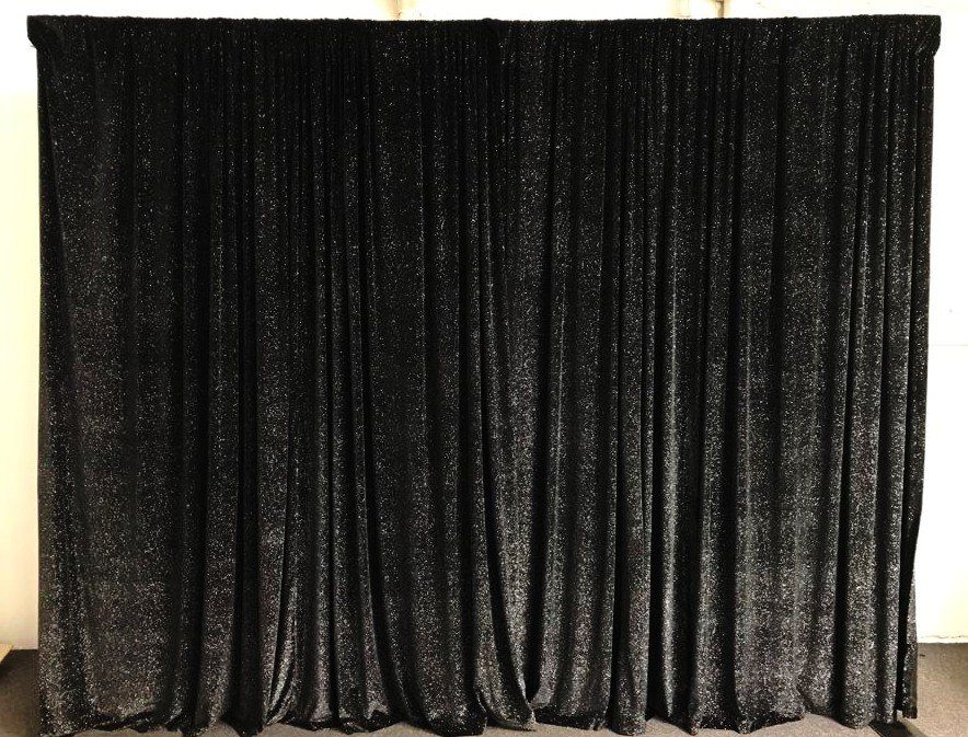 Black color wall drape