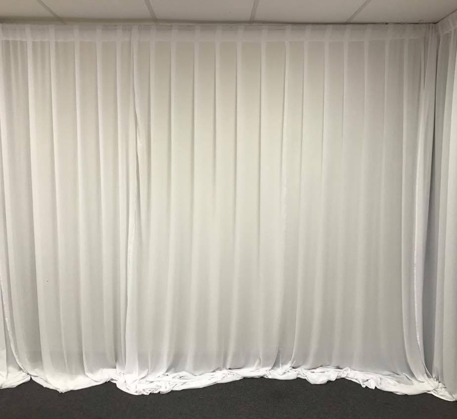 White Chiffon wall drape