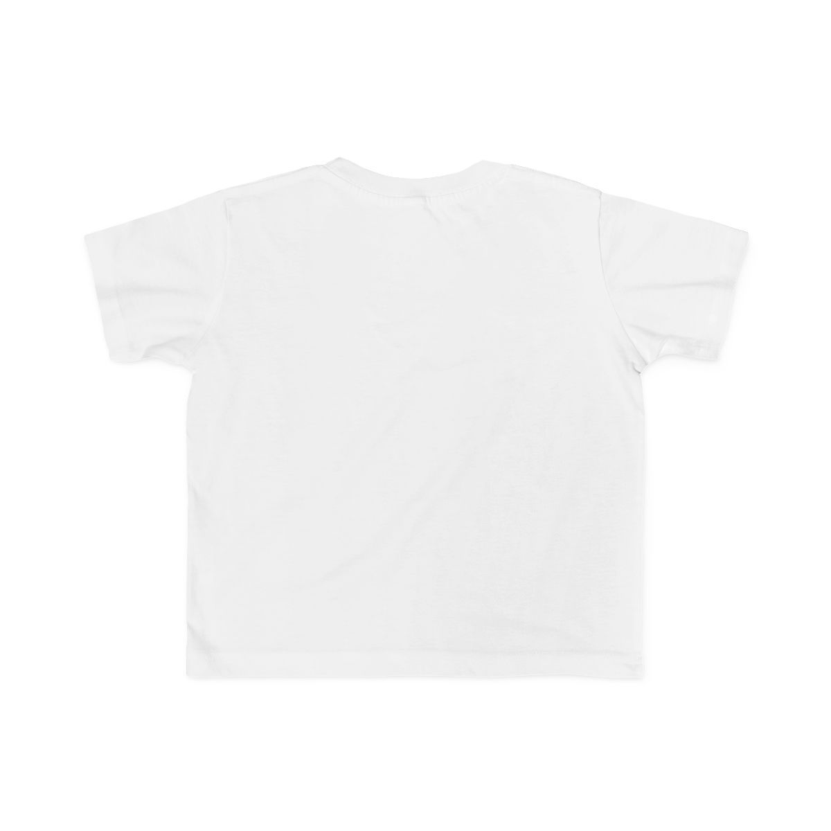 White t-shirt with a square graphic of a cross with the word 