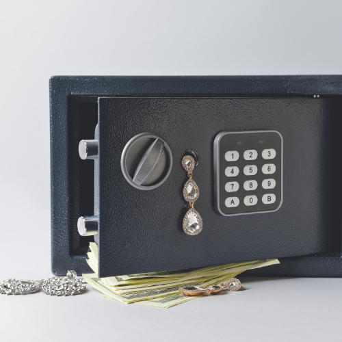 A black safe with money in it  Chester Locksmiths