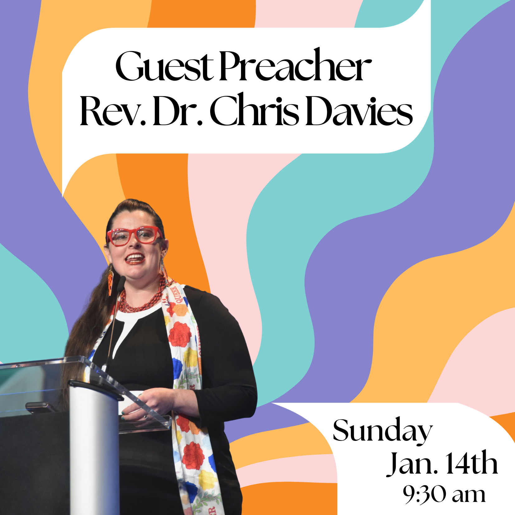 Picture of Guest Preacher, Rev. Dr. Chris Davies, who is preaching on Sunday, January 14, 2024.