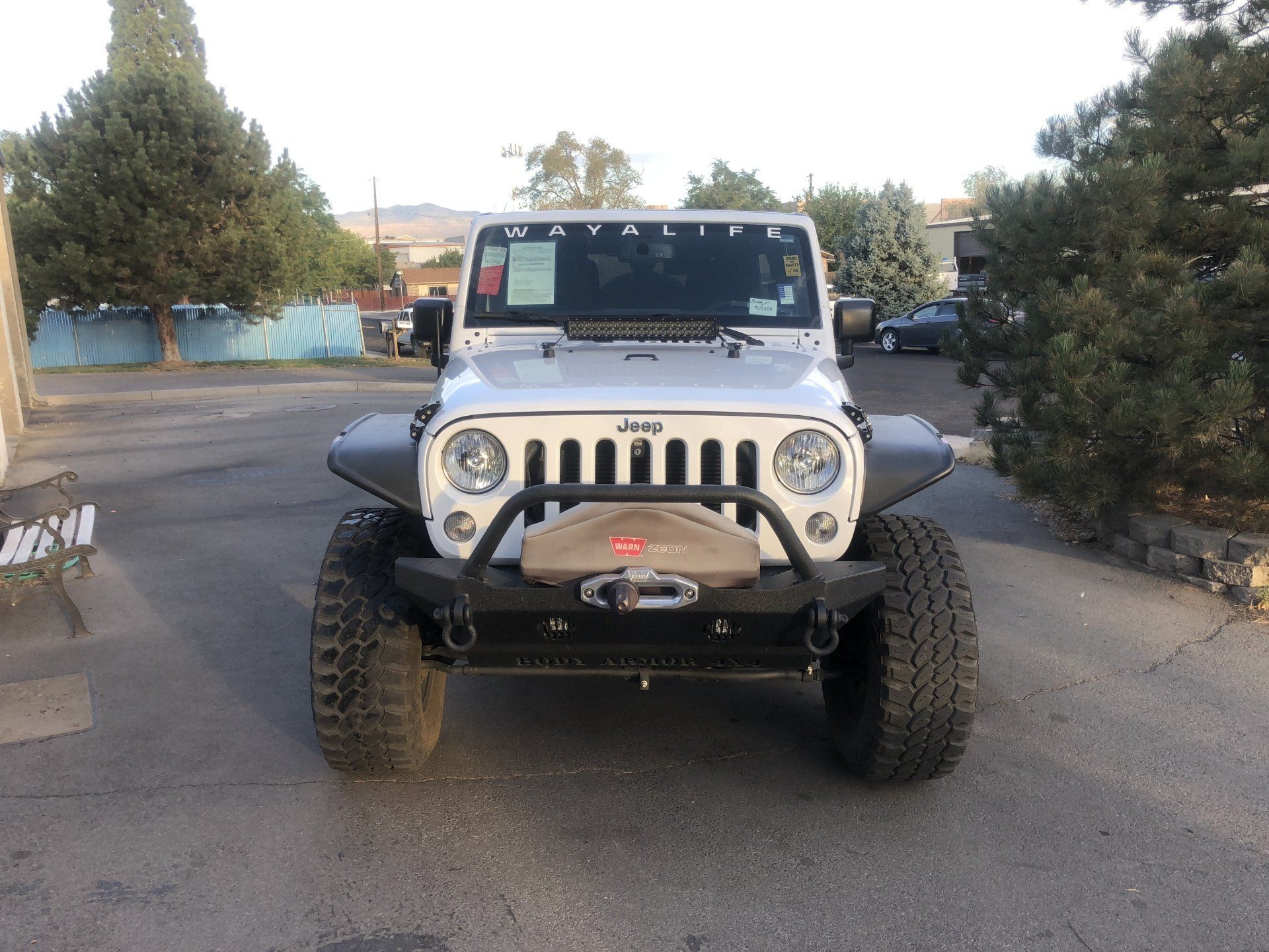 Front of White Jeep — Sparks, NV — Sam’s Sparkle Shop