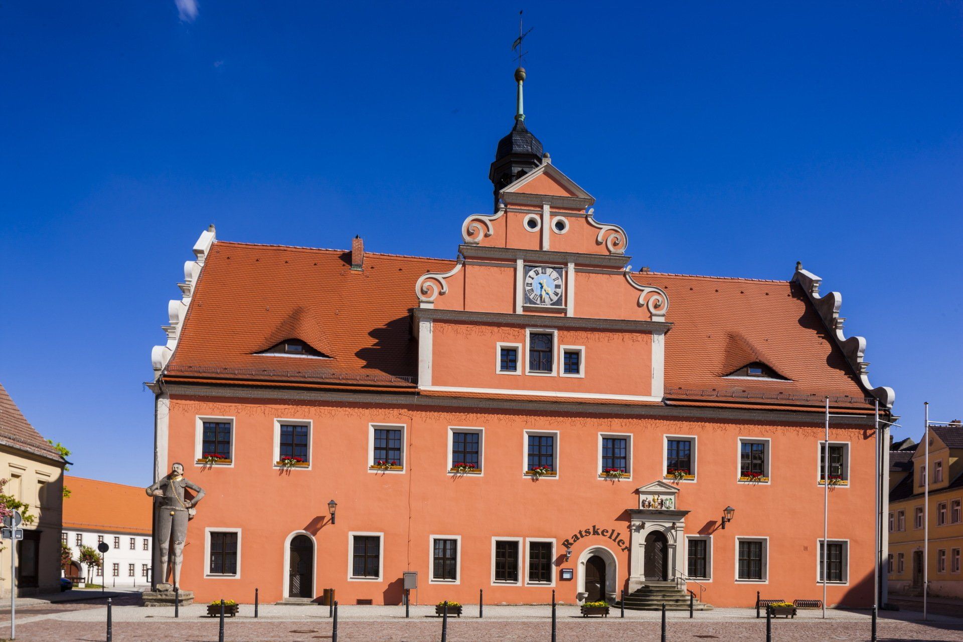 Blick aufs Rathaus in Belgern