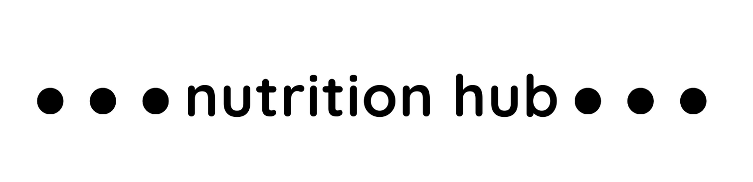 A black and white logo for the nutrition hub