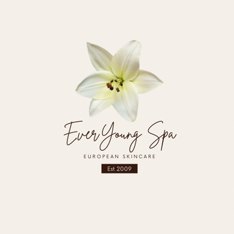 Logo: White lily above 