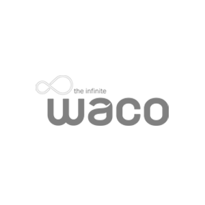 A black and white logo for waco the infinite