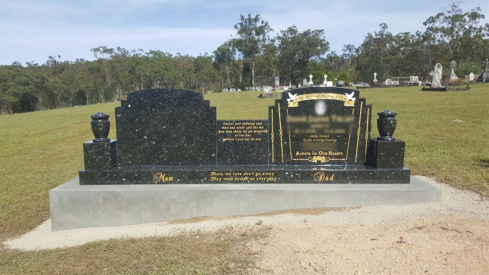 Double Headstone — De Lai Monumental & Granite in Atherton, QLD