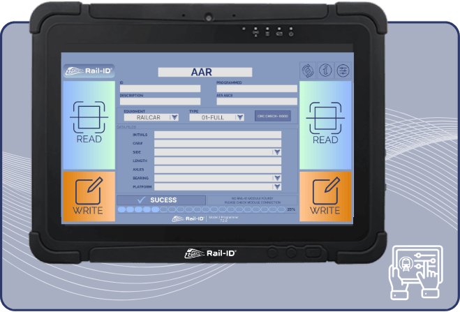 Rail-ID Model 2 rugged handheld RFID reader and programmer for railcar identification in field operations